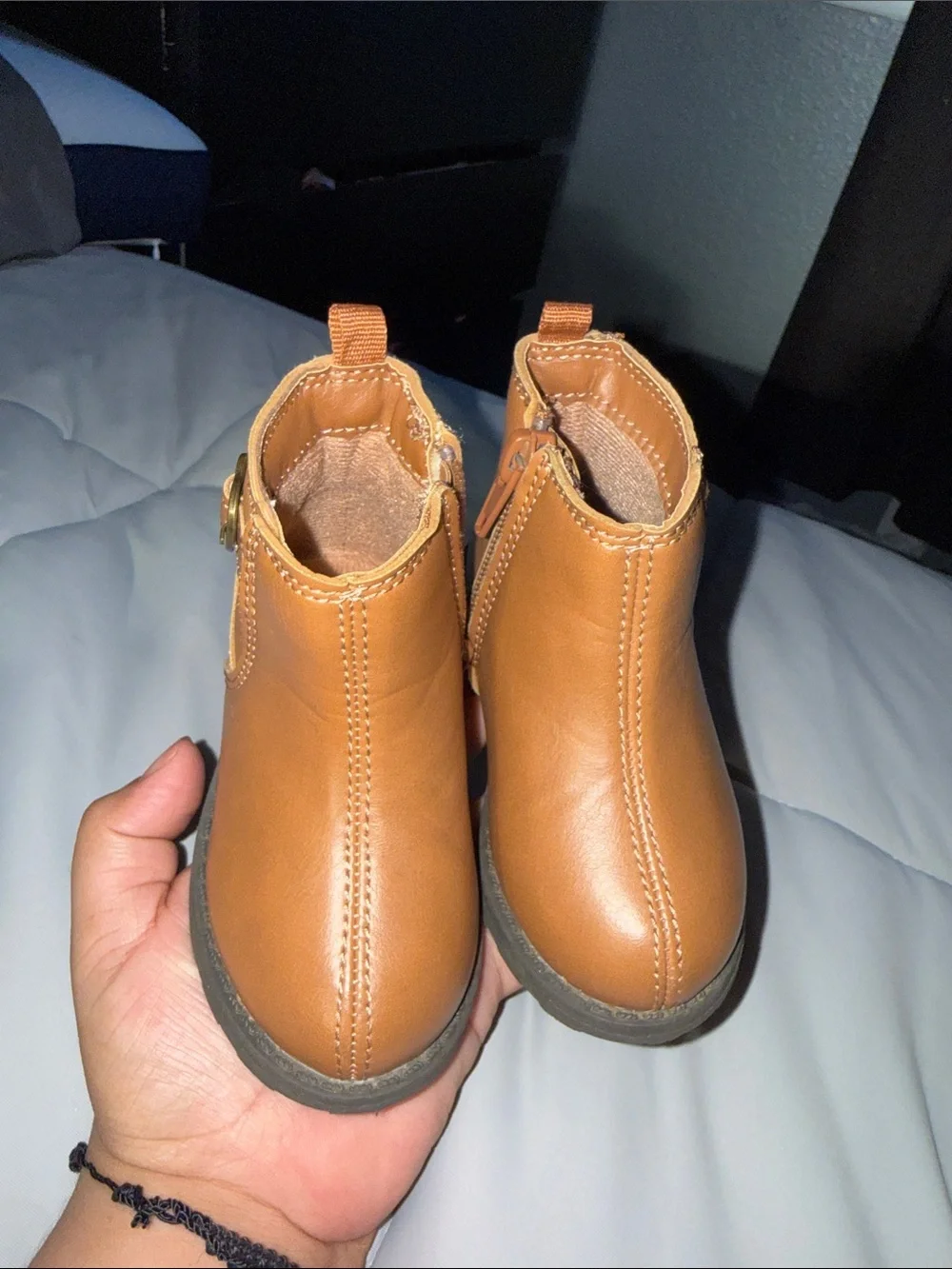 Carter's Tan Kids Ankle Boots with Side Zipper